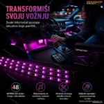Magična LED Svetla za Auto Enterijer – Set 4 Trake sa Daljinskim