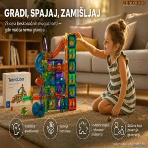 Magnetne Kocke 3D – Set od 73 Dela za Kreativnu Igru i Učenje
