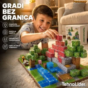 Magnetne Kocke 400 Delova – Edukativni Kreativni Set za Decu i Odrasle