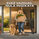 Magnetni komarnik za vrata sa automatskim zatvaranjem — univerzalne dimenzije