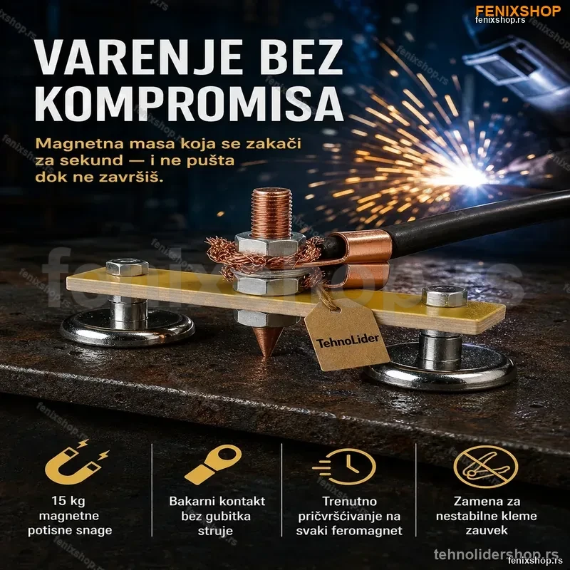 Magnetni Konektor Mase za Varenje – 15 kg Potisna Snaga Magnetni Konektor Mase za Varenje – 15 kg Potisna Snaga