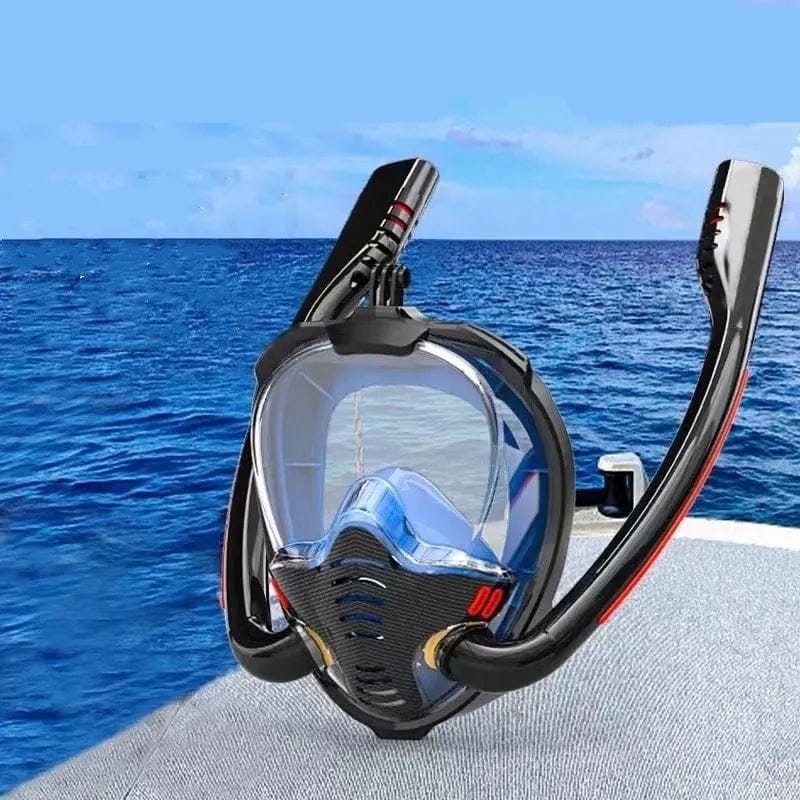Maska za ronjenje, maska ronilacka sa dve disaljke sa drzacem za GoPro kamerom maska za ronjenje - detalji