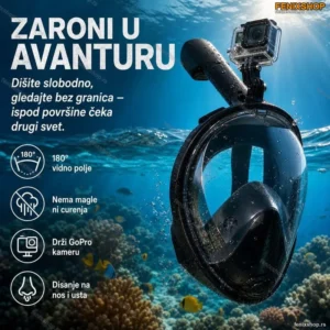 Maska za ronjenje sa drzacem za Gopro kameru