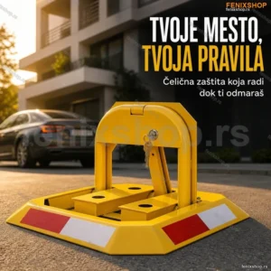 Mehanička parking barijera sa bravom i 3 ključa — čelična zaštita parking mesta