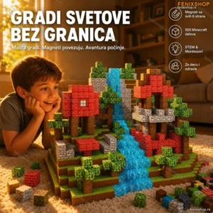Minecraft Magnetne Kocke 500delova – Kreativni Magnetni Set za Sate Maštovite Igre-Najpovoljnije