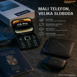 Mini Mobilni Telefon na Preklop i16 Pro – Dual SIM, Kompaktan Dizajn