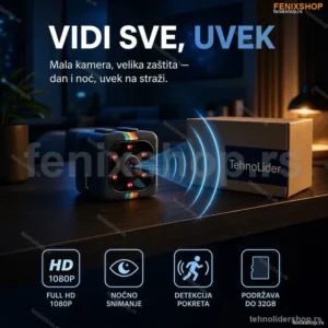 Mini Špijunska Kamera SQ11 1080P – Noćni Mod i Detekcija Pokreta