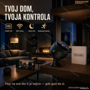Mini WiFi Kamera A7 1080P – Diskretna Sigurnosna Kamera za Dom i Auto