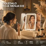MiraBeauty Ogledalo sa LED Svetlom za Šminkanje — USB-C, 3× Uveličanje