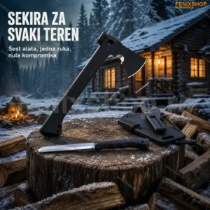 Multifunkcionalna taktička sekira MT-20 6u1 sa nožem za
