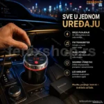 Multifunkcionalni FM Transmiter za Auto – Bluetooth, 4x USB Punjač, LCD Displej