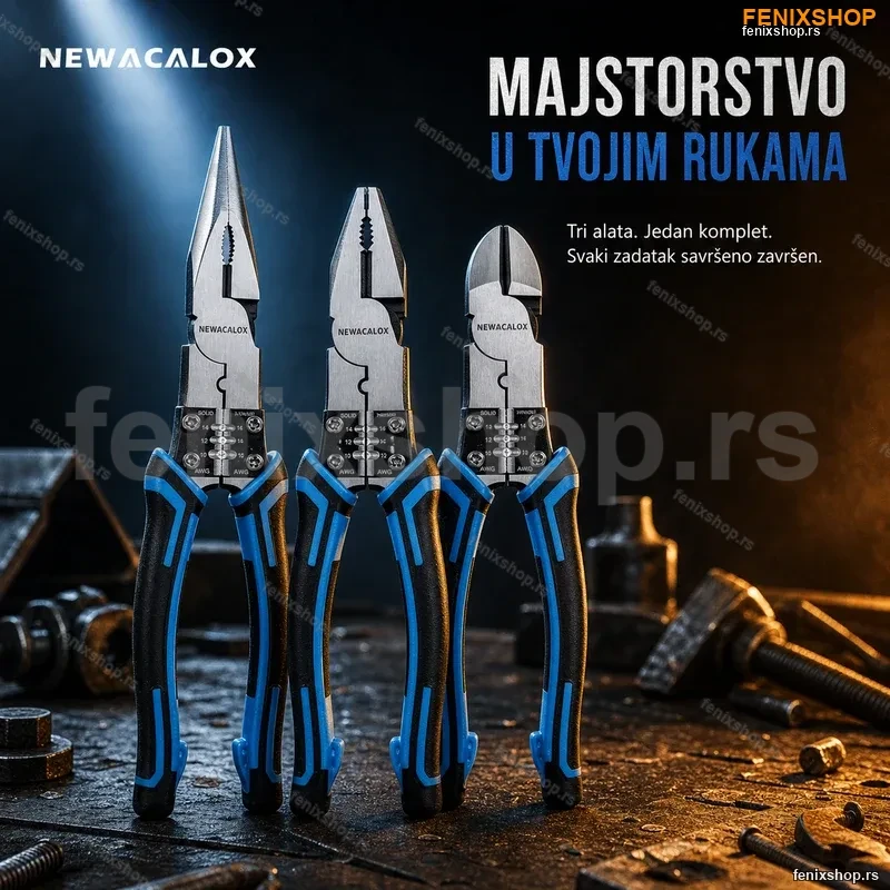 Multifunkcionalni Set Klešta 3u1 – Rezanje, Skidanje i Savijanje Žice Multifunkcionalni Set Klešta 3u1 – Rezanje, Skidanje i Savijanje Žice