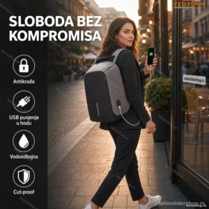 Multifunkcionalni Sigurnosni Gradski Ranac sa USB Portom i Antikrađa Zaštitom