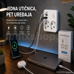 MultiVolt 5 – Produžni Kabl sa USB Punjačem i Zaštitom od Prenapona