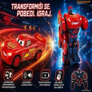 Munja McQueen robot RC auto transformers na daljinski-Cars Auto Robot Transformers