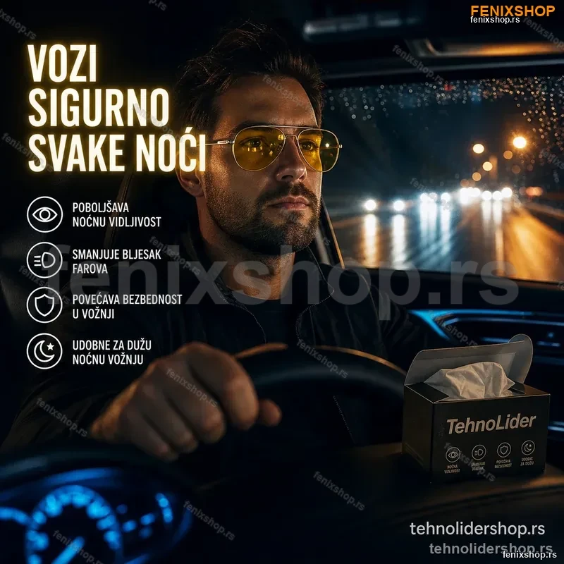 Naočare za Noćnu Vožnju – Žuta Sočiva protiv Odsjaja Farova Naočare za Noćnu Vožnju – Žuta Sočiva protiv Odsjaja Farova