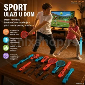 Nintendo Switch 10-u-1 Sportski Set Pribor – Uronite u svet sportskih avantura sa kompletnim paketom dodataka!