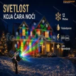 Novogodišnji vodootporni laserski projektor – 12 motiva