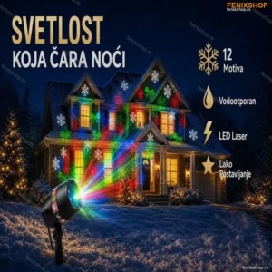 Novogodišnji vodootporni laserski projektor – 12 motiva