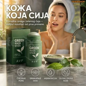Organska maska od gline i zelenog caja 1+1 Gratis