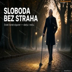 Ortopedski štap sa 4 tačke oslonca i LED svetlom — sklopivi, za sigurno hodanje
