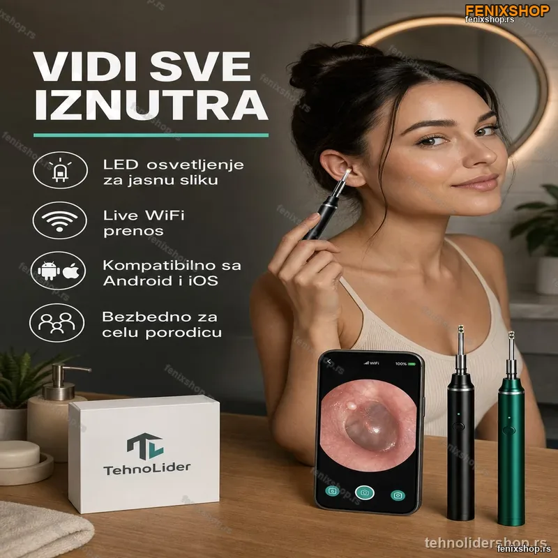 Otoskop Kamera za Uši sa LED Svetlom – Sigurno Čišćenje Ušnog Kanala Otoskop Kamera za Uši sa LED Svetlom – Sigurno Čišćenje Ušnog Kanala