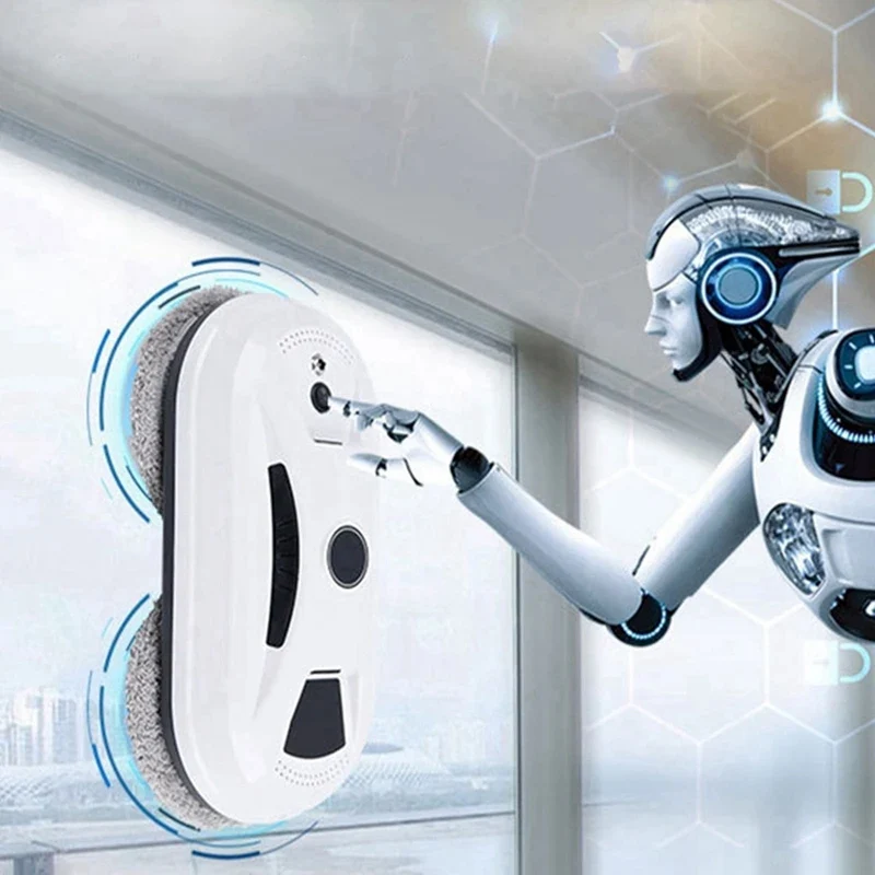 Pametni robot za pranje prozora sa daljinskim upravljačem robot za prozore - u upotrebi