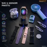 Pametni sat D96 Plus sa ventilatorom, slušalicama i dodatnim narukvicama