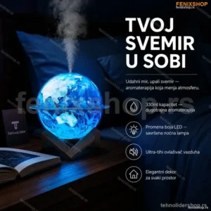 Planeta Aroma Difuzor i Noćna Lampa 330ml — Opuštanje i Dekor
