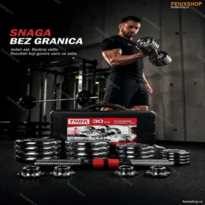 Podesive Bučice 30kg sa Šipkom – Set za Kućni i Profesionalni Trening