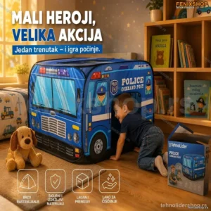 Pop-up Šator za Decu – Policijski Auto