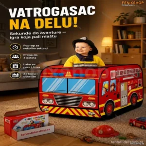 Pop-up Šator za Decu – Vatrogasno Vozilo
