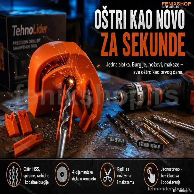 Precizni Oštrač Burgija – Univerzalni Alat za Obnovu Sečiva Precizni Oštrač Burgija – Univerzalni Alat za Obnovu Sečiva