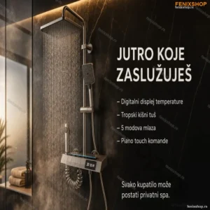 Premium Zidni Tuš sa Displejom i Dodacima – Luksuzni Set za Kupatilo