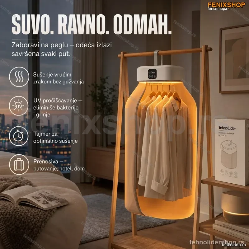 Prenosiva automatska sušilica i peglač odeće 2u1 – Sušenje bez gužvanja i pegle Prenosiva automatska sušilica i peglač odeće 2u1 – Sušenje bez gužvanja i pegle
