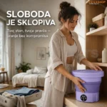 Prenosiva sklopiva veš mašina 3kg — kompaktna za stan i putovanje