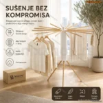 Prenosivi Sušač za Veš – Aluminijum i Drvo, Elegantan Dizajn
