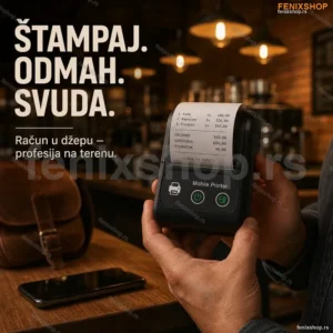 Prenosivi Termalni Štampač 58mm – Bežični POS Printer za Android, iOS i Windows