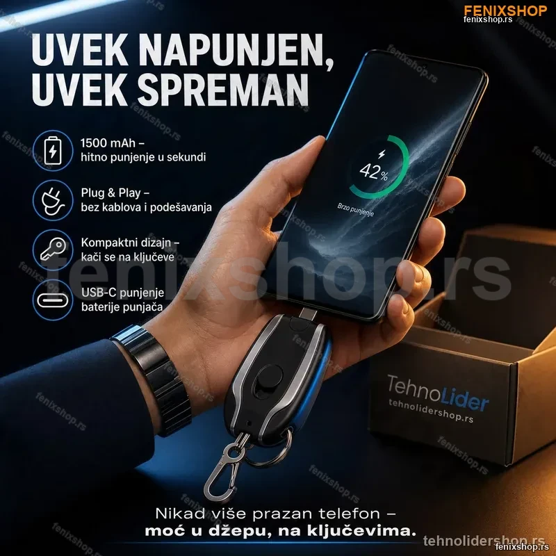Privezak Punjač za Telefon – Mini Prenosna Baterija Android (1500 mAh) Privezak Punjač za Telefon – Mini Prenosna Baterija Android (1500 mAh)