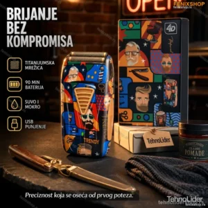 Profesionalni Električni Brijač za Muškarce – Suvo i Mokro Brijanje