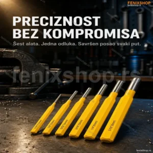 Profesionalni Set Probijača i Izbijača od Hromiranog Čelika – 6 Komada