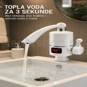 Protočni bojler sa slavinom i LCD displejem za sudoperu