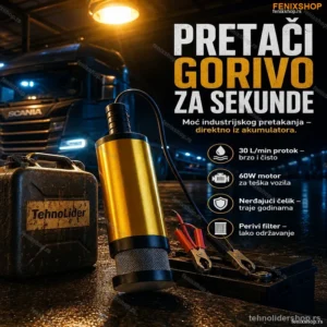Pumpa za Pretakanje Goriva 24V – 60W Motor, Protok 30 L/min