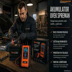 Punjač i održavač akumulatora 12V/24v sa 7 programa punenja