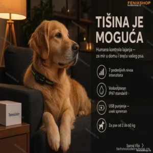 Punjiva Ogrlica Protiv Lajanja Pasa – Zvuk i Impuls, IP67