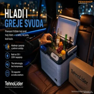 Putni Frižider Grejač 12L – Hlađenje i Grejanje za Auto i Dom