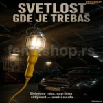 Radna LED Lampa na Kuku E27 – Prenosiva Lampa za Garažu i Radionicu