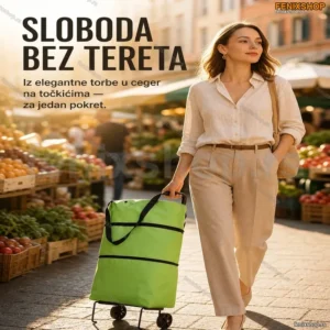 Rasklopivi ceger sa točkićima — Sklopiva torba na točkićima za pijac i kupovinu