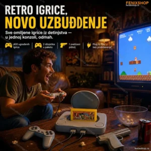 Retro konzola sa pištoljem i UGRAĐENIM igricama