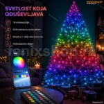 Rgb lampice za jelku 10m sa mobilnom kontrolom + daljinski